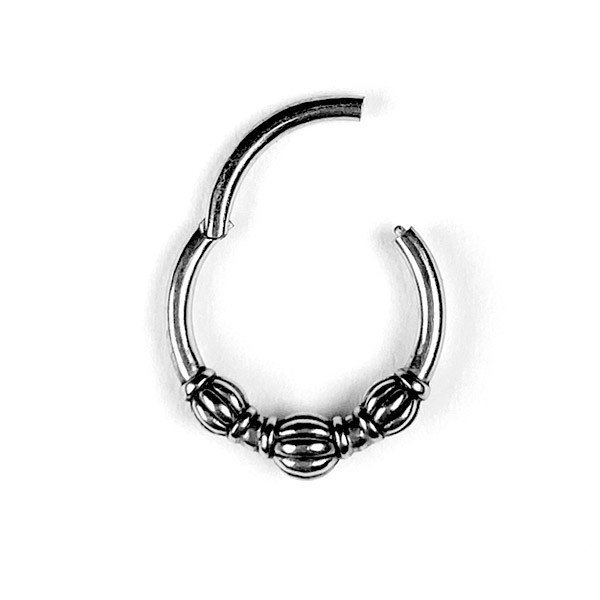 Aro étnico de acero con bisagra estilo 4 - Imagen 2