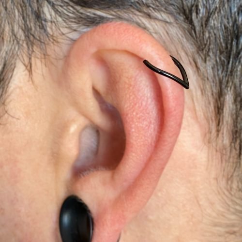 Alternative view of Clicker negro con forma de V