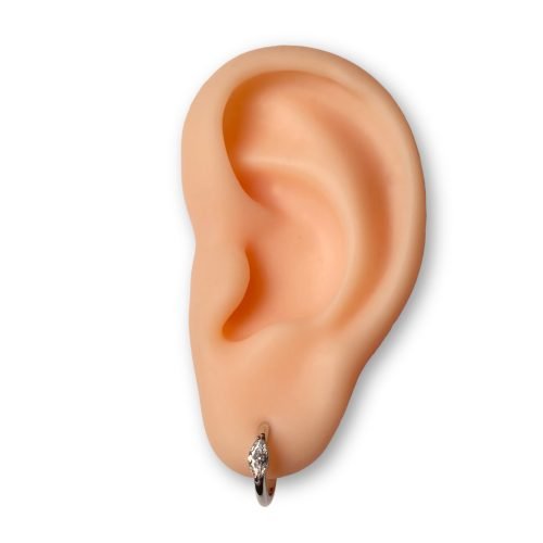 Alternative view of Pendientes de acero quirúrgico con una zirconia corte marquesa