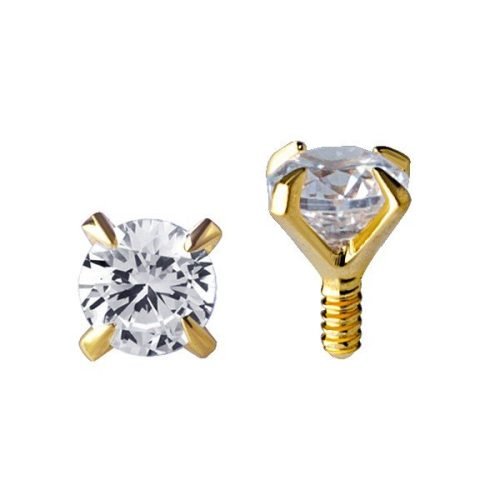 Piercing de oro macizo 18 Kt. y 1 Swarovski® engarzado