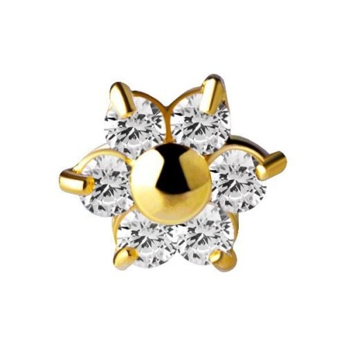 Piercing de oro macizo 18 Kt. y 6 Swarovski®