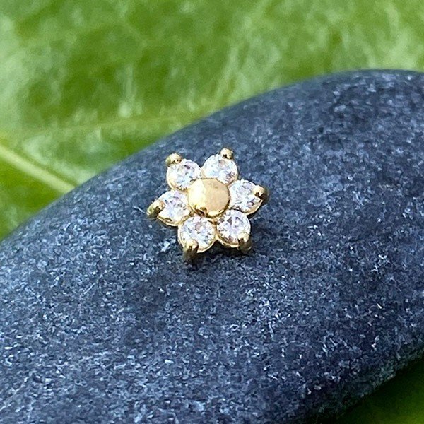 Piercing de oro macizo 18 Kt. y 6 Swarovski® - Imagen 3