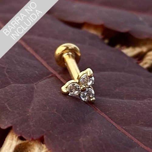 Alternative view of Trinity de oro macizo 18 Kt. y 3 Swarovski®