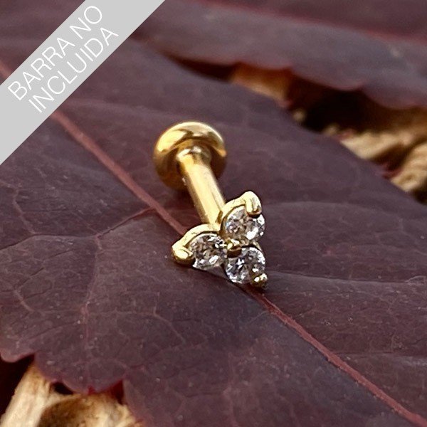 Trinity de oro macizo 18 Kt. y 3 Swarovski® - Imagen 2