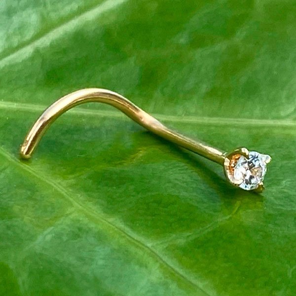 Nostril con baño de oro y 1 Swarovski®