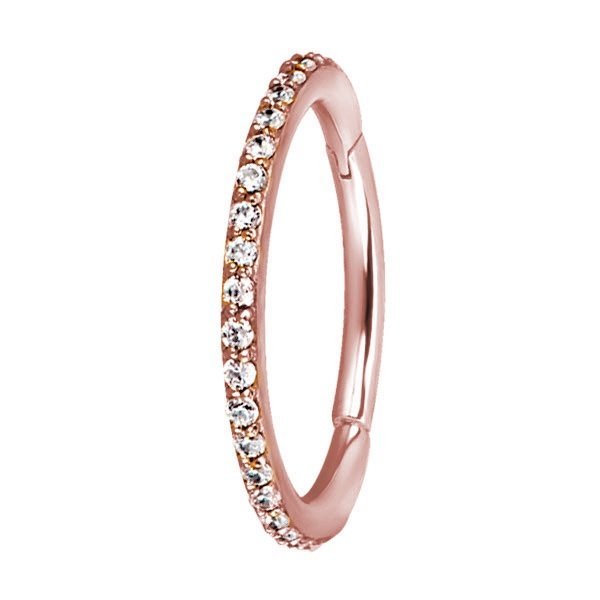 Aro para nariz de oro rosa y Zirconias de Swarovski® - Imagen 3