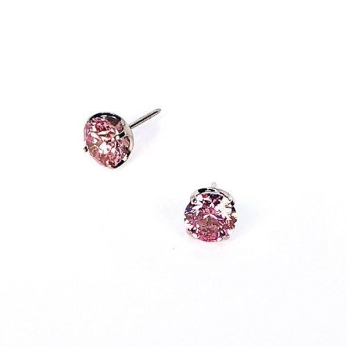 Piercing de titanio con Swarovski® rosa y corte brillante