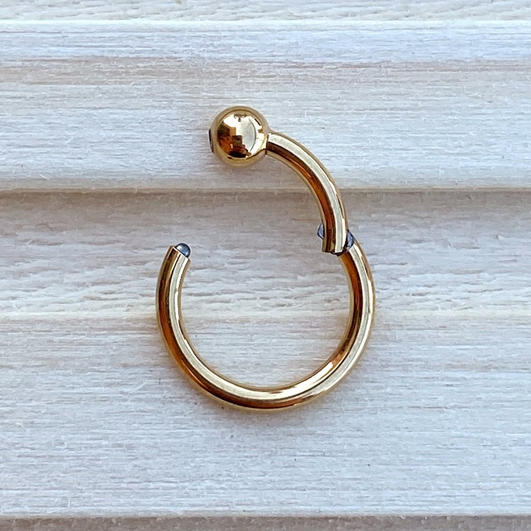 Clicker de titanio y baño de oro 24 Kt. con una bola - Imagen 2