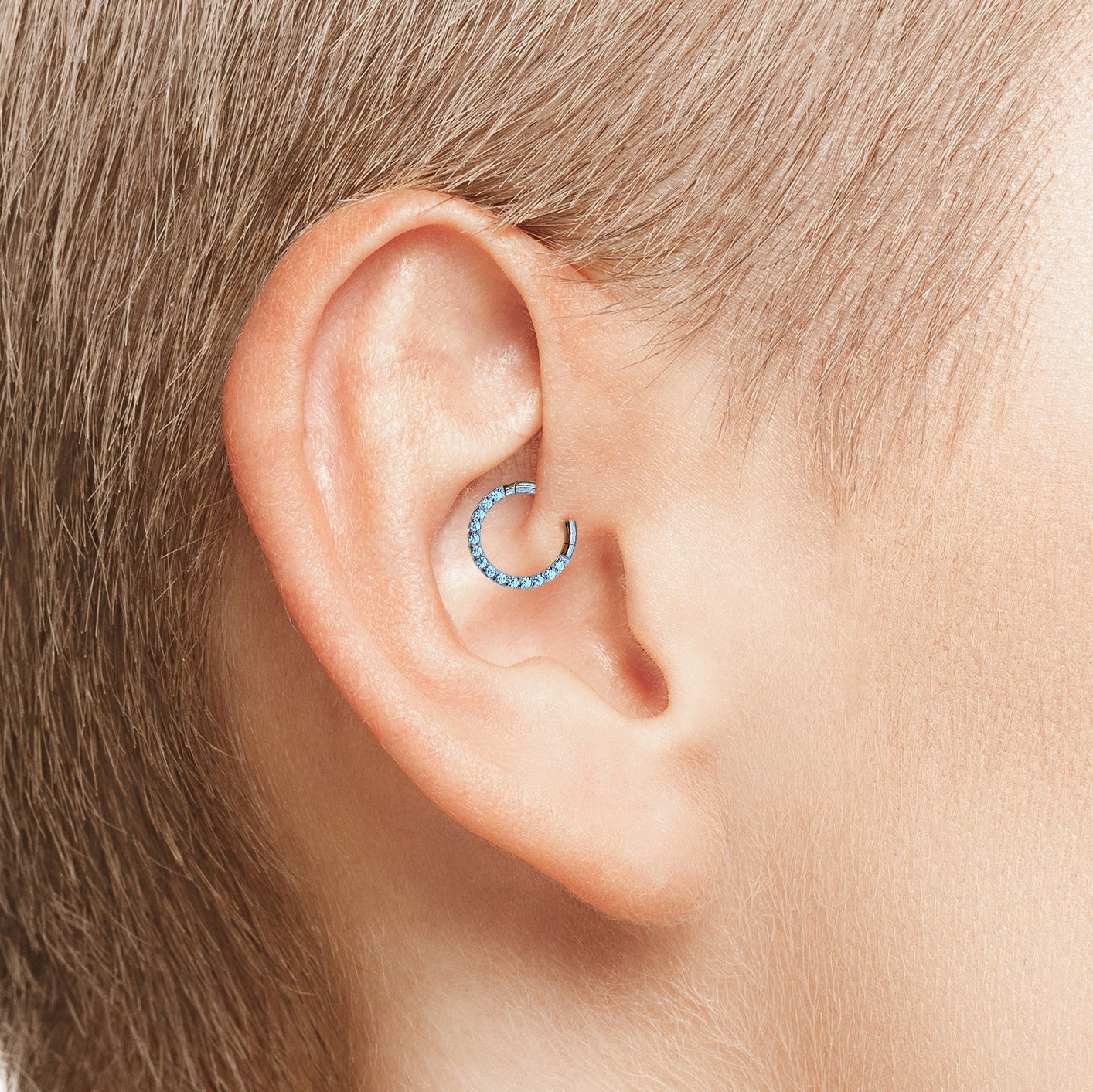 Clicker de titanio con zirconias frontales color rosa - Imagen 2