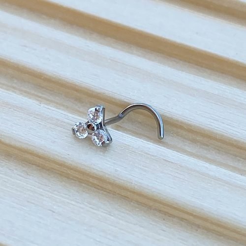 Nostril de titanio con 1 trinity y 3 zirconias premium