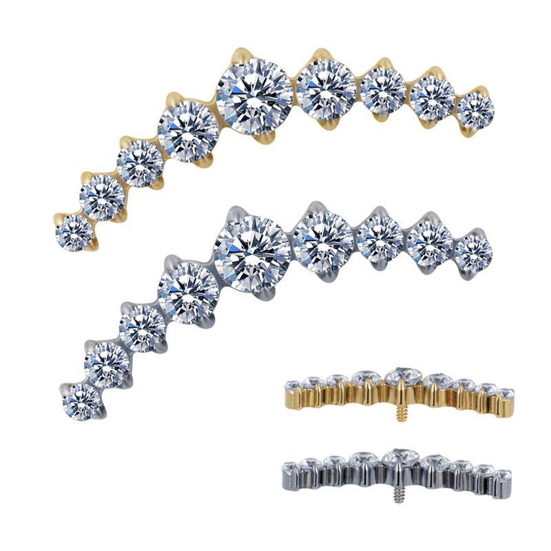 Top de titanio con forma de media luna y 9 zirconias - Imagen 3