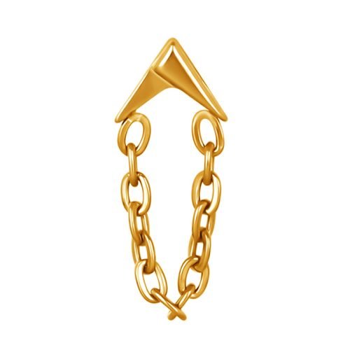 Top de titanio y baño de oro con cadena para hélix