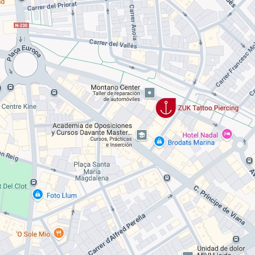ZUK Tattoo Lleida ubicación